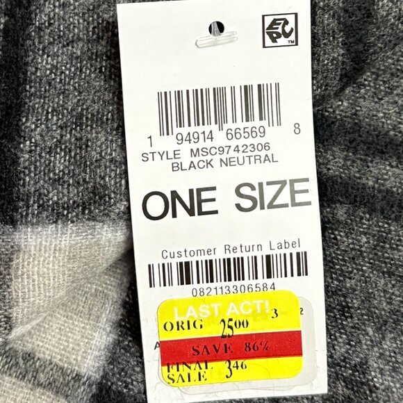 Style & Co. Plaid Winter Scarf with Fringe Trim - NWT - Picture 10 of 12